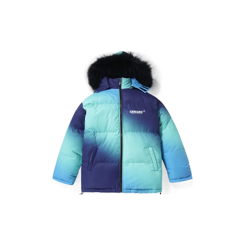 GENANX Gradient Stand Collar Loose Fit Puffer Jacket Unisex-1