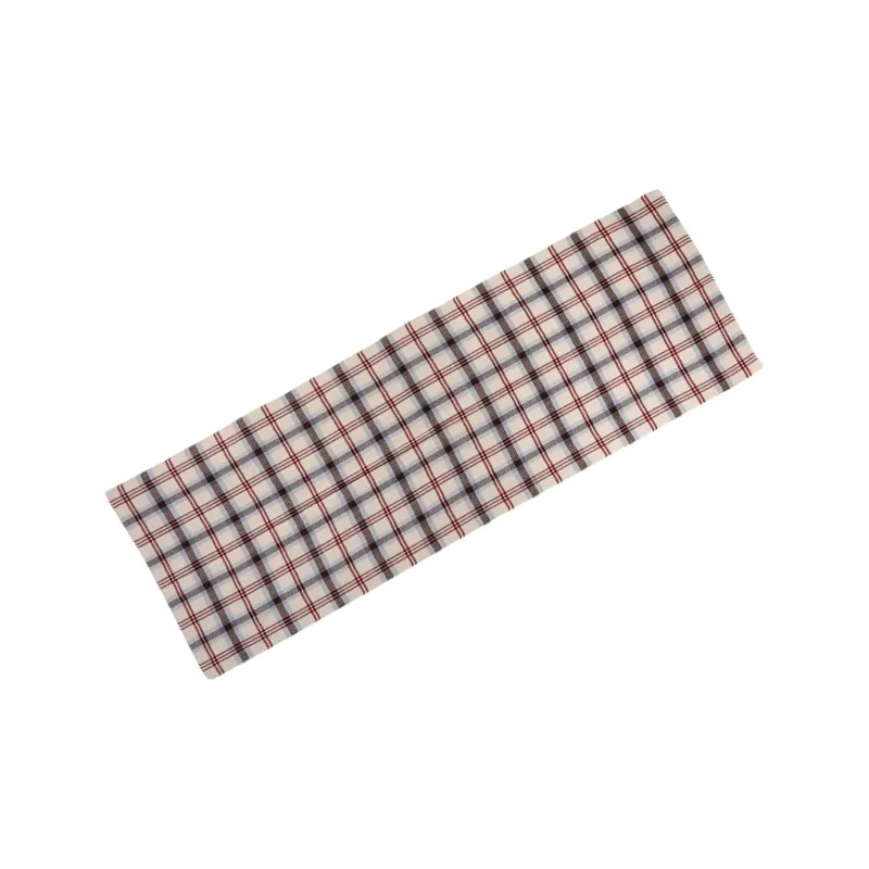 XXOFF Knit Scarves Unisex Red Brown Plaid-3
