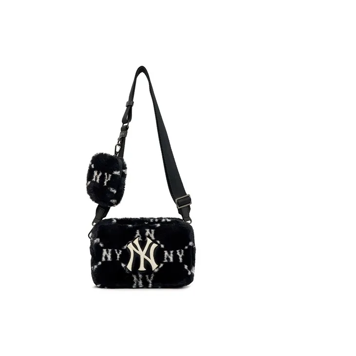 MLB Plush Combo Bag Camera Bag Shoulder Bag Crossbody Bag Regular Unisex Black-4