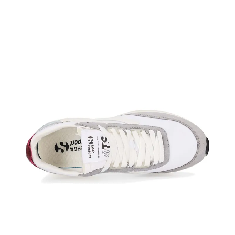 SUPERGA Casual Shoes Unisex Low-Top White Burgundy Ice Blue-2