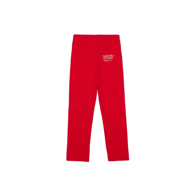 Ed Hardy FW22 Straight Casual Pants Men's Warm Fluorescent Rose Red-1