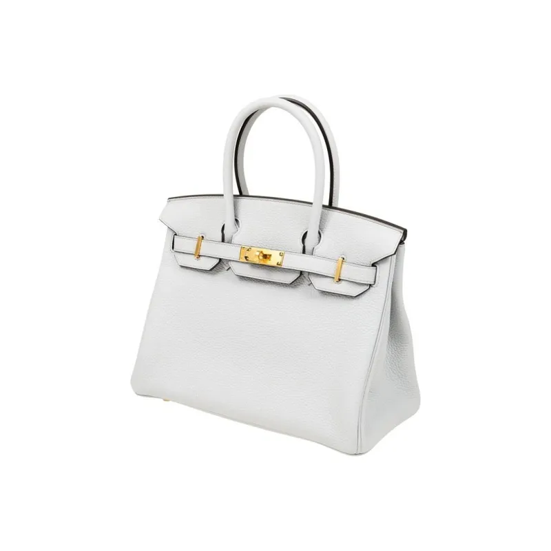 HERMES Birkin Taurillon Clemence Bullock Leather Birkin Bag Handbags Regular Women's 08 Pale Blue Holy Grail Blue-3