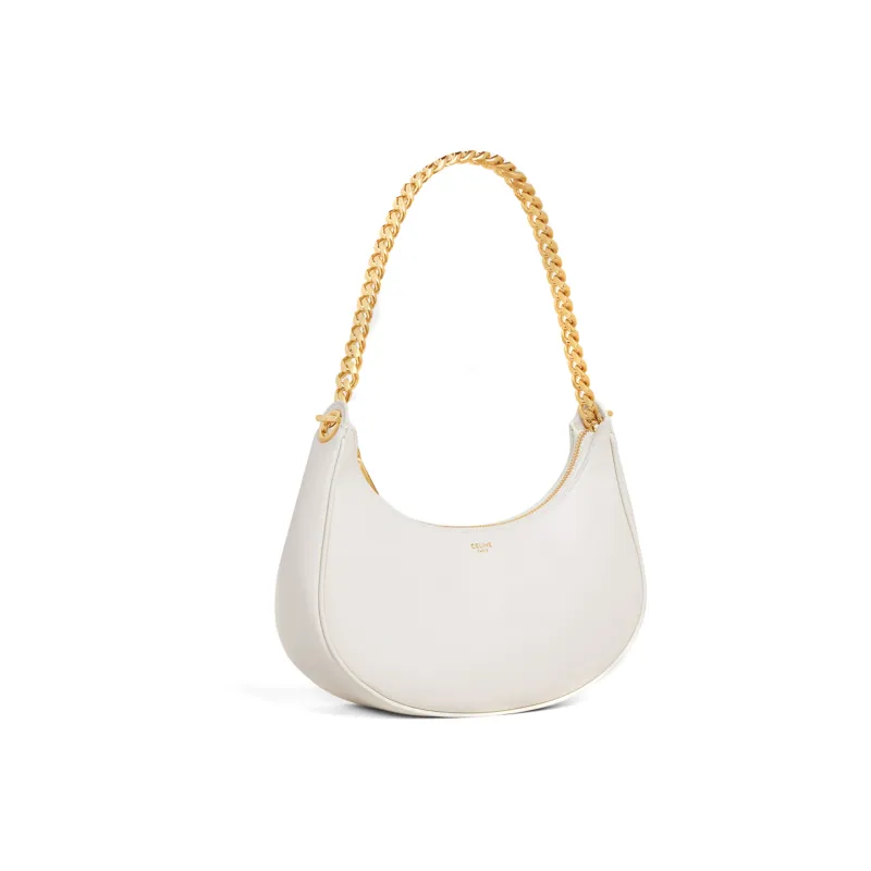 CELINE AVA Smooth Cow Leather Handbag Shoulder Bag Women's Ecru-2