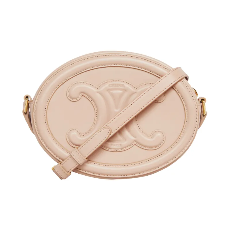 CELINE Triomphe Smooth Cow Leather Mooncake Bag, Shoulder Bag, Crossbody Bag Women's Nude-2