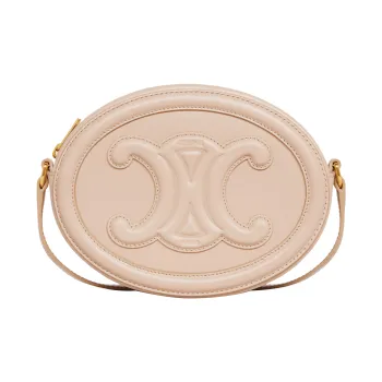 CELINE Triomphe Smooth Cow Leather Mooncake Bag, Shoulder Bag, Crossbody Bag Women's Nude