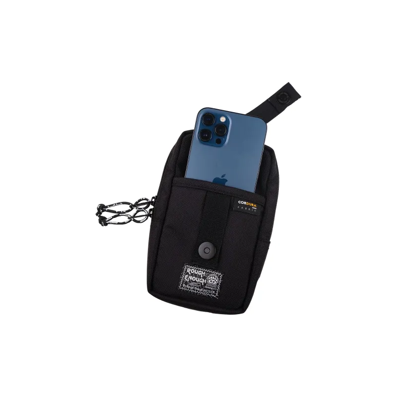 Rough Enough Polyamide Cell Phone Pouch Storage Bag Shoulder Bag Crossbody Bag Medium Size Black-1