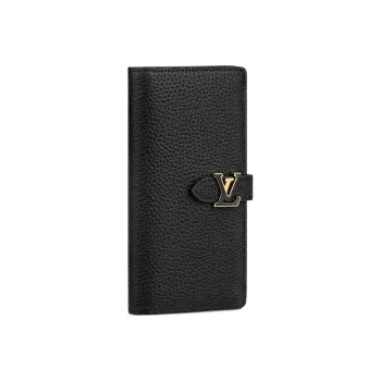 LOUIS VUITTON Taurillon Leather Wallet Women's Black
