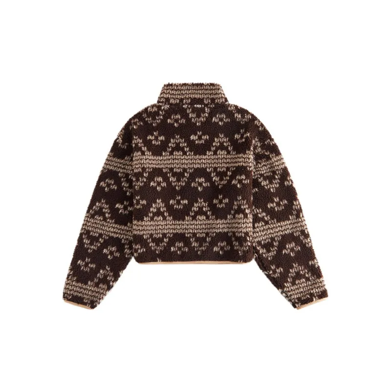 KITH Women's Reggie Jacquard Sherpa Quarter Zip 'Incognito'-1