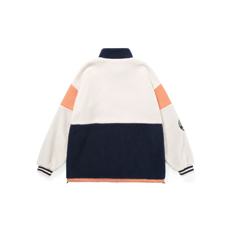 GENANX Loose Fit Thickened Jacket Unisex Apricot Blue-2