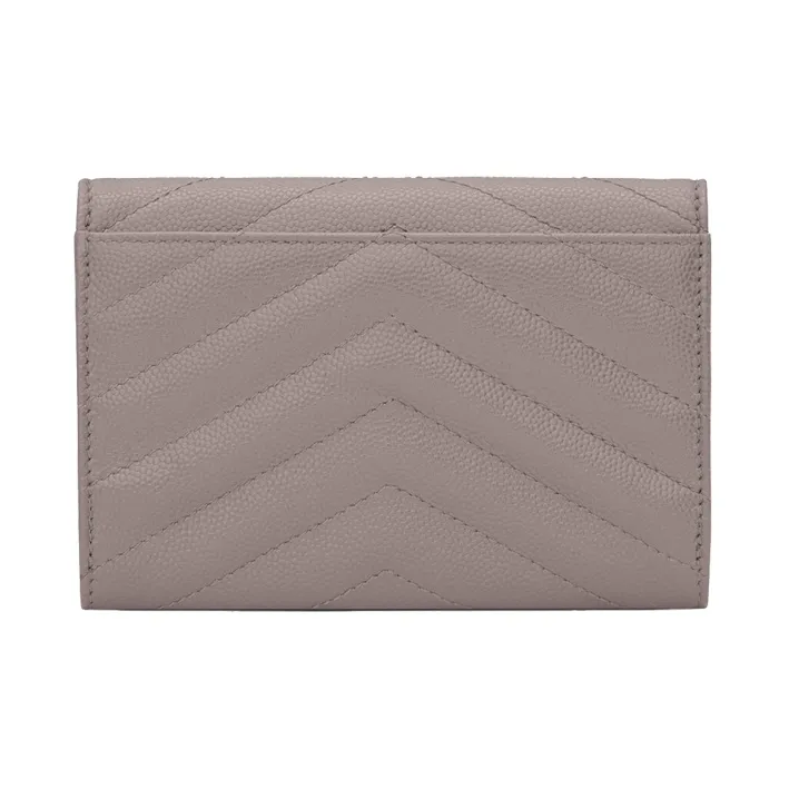 SAINT LAURENT CASSANDRE Cow Leather Envelope Bag Wallet Trumpets Women's Gray-1