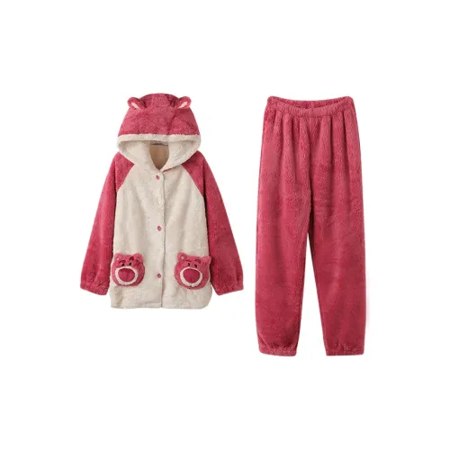 JINGYUN x Disney Pajama Set Winter Women's Peach Pink