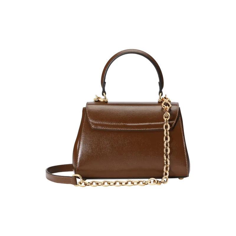 GUCCI Horsebit 1955 Leather Shoulder Bag Crossbody Bag Handbag Mini Women's Light Brown-2