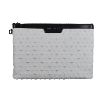 Jimmy Choo Leather Clutch Men's White