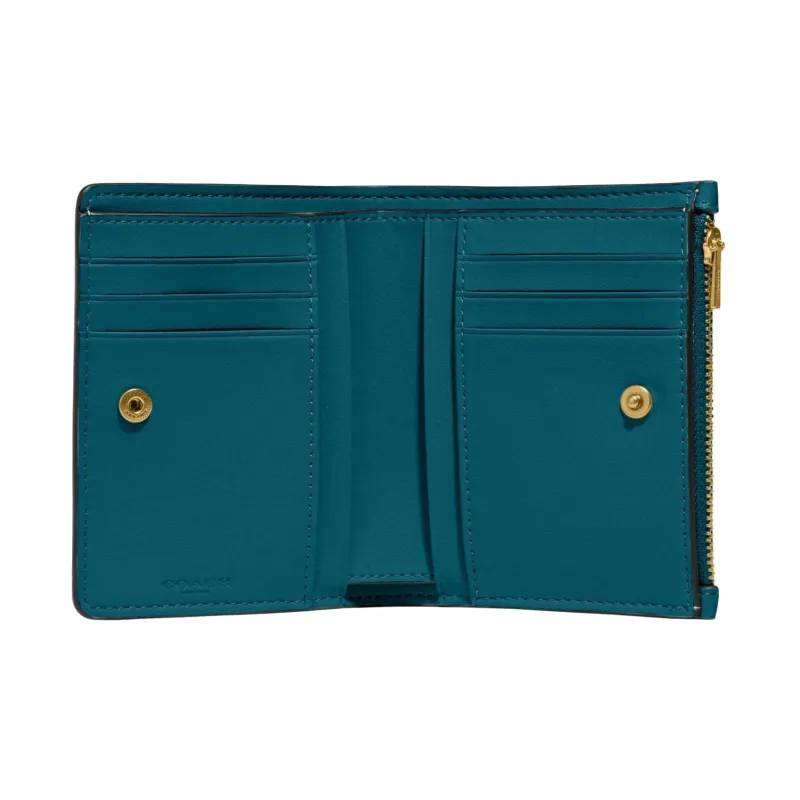 COACH Calfskin Card Holder, Wallet Women's Turquoise-2
