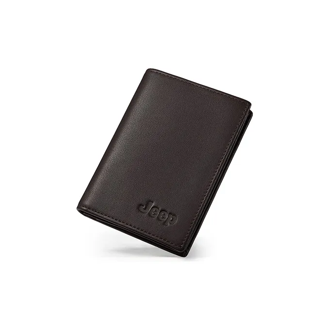 Jeep Genuine Leather Card Holder Small Size Men's Coffee-2