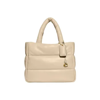 COACH Pillow Leather Cloud Bag Tote Bag Shopping Bag Shoulder Bag Handbag Large Size Women's Ivory White