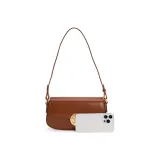 VENOF Cow Leather Shoulder Bag Small Size Women's Su Li Brown/Vintage Red/Fran White