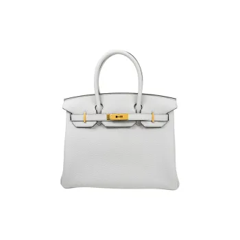 HERMES Birkin Taurillon Clemence Bullock Leather Birkin Bag Handbags Regular Women's 08 Pale Blue Holy Grail Blue