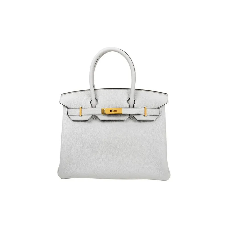 HERMES Birkin Taurillon Clemence Bullock Leather Birkin Bag Handbags Regular Women's 08 Pale Blue Holy Grail Blue-0