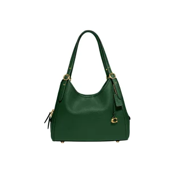 COACH Lori Leather Handbag, Shoulder Bag Large Size Women's Green
