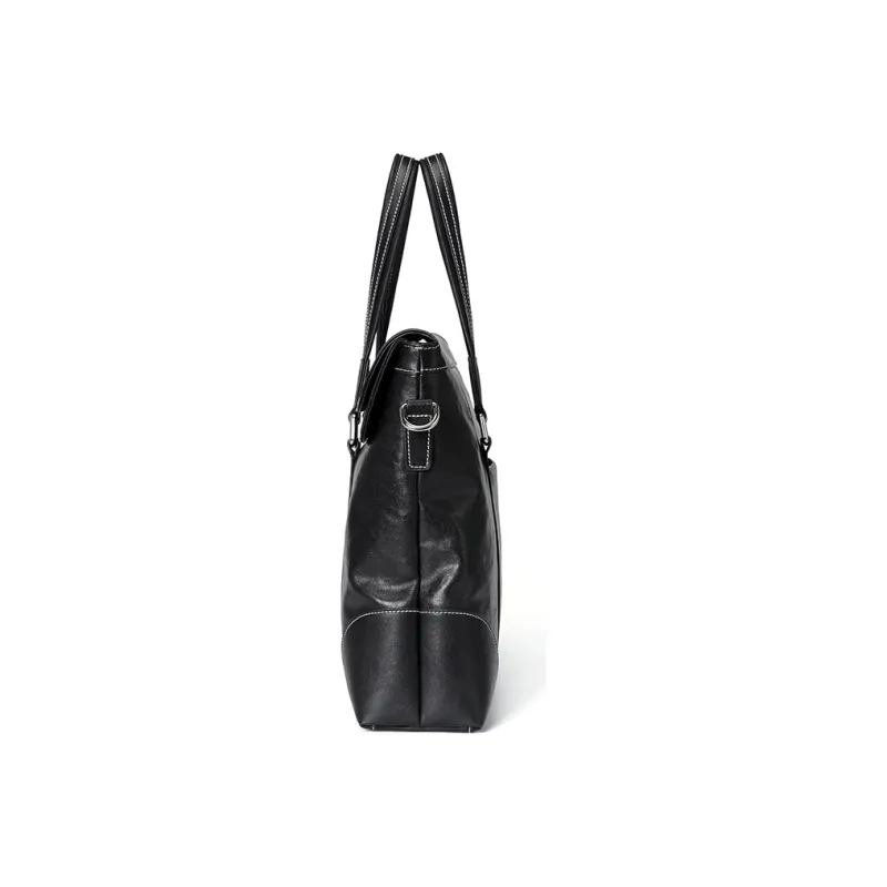 GOLF Top Grain Cow Leather 15 Inch Laptop Bag, Crossbody Bag, Genuine Leather Briefcase Tubas Men's Black-3