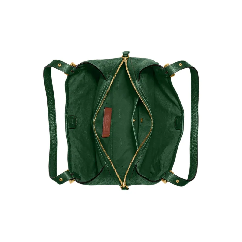COACH Lori Leather Handbag, Shoulder Bag Large Size Women's Green-2