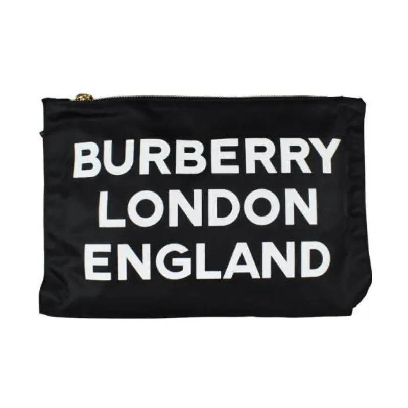 Burberry Leather Clutch Medium Size Men's Black-0