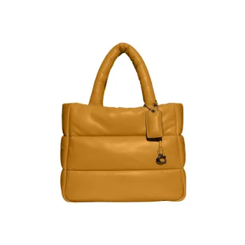 COACH Pillow Nappa Leather Cloud Bag Tote Bag Shopping Bag Shoulder Bag Handbag Large Size Women's Mustard Yellow