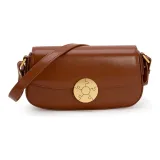 VENOF Cow Leather Shoulder Bag Small Size Women's Su Li Brown/Vintage Red/Fran White