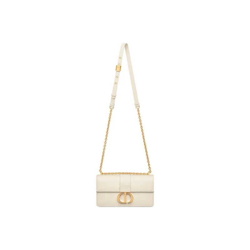 DIOR 30 Montaigne Smooth Cow Leather Handheld Shoulder Bag Crossbody Bag Small Size Women's Milk White-4