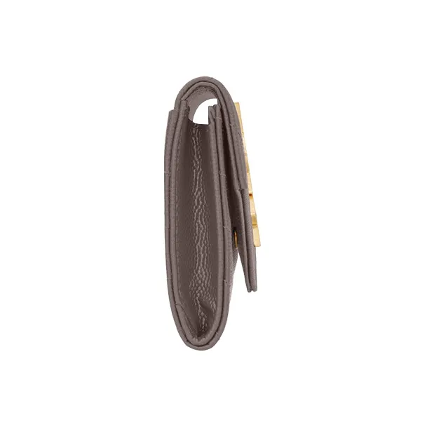 SAINT LAURENT CASSANDRE Cow Leather Envelope Bag Wallet Trumpets Women's Gray-2