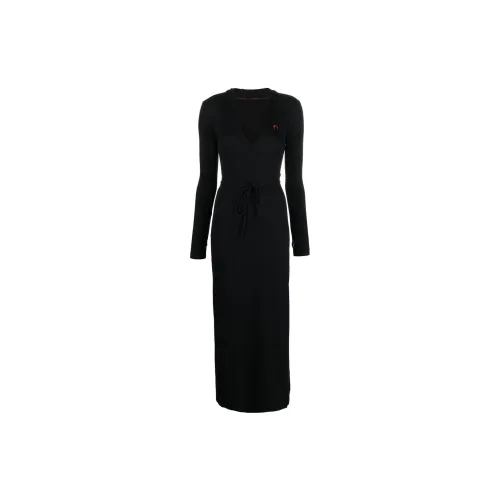 Marine Serre Long-Sleeved Dresses Women's Black