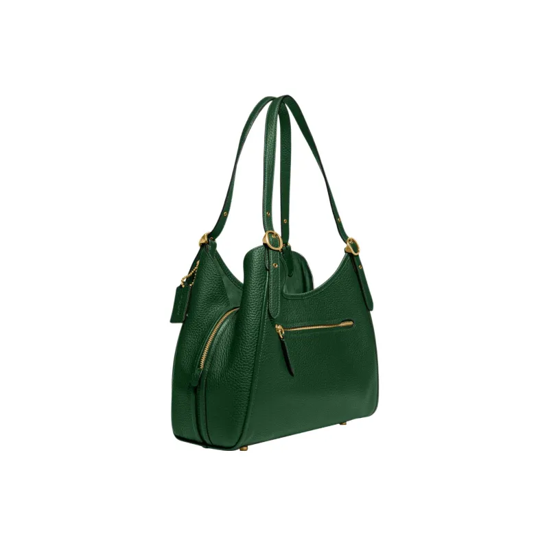 COACH Lori Leather Handbag, Shoulder Bag Large Size Women's Green-1