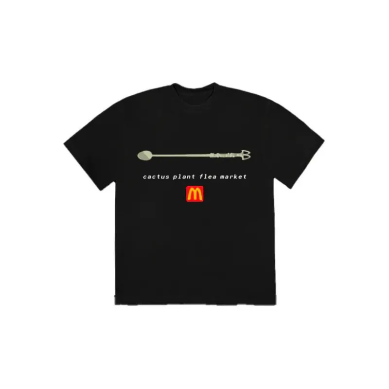 Cactus Plant Flea Market X McDonald's Coffee Stirrer T shirt-0
