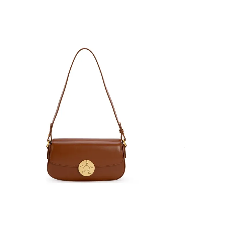 VENOF Cow Leather Shoulder Bag Trumpets Women's Pear Brown/Vintage Red/Fran White-0