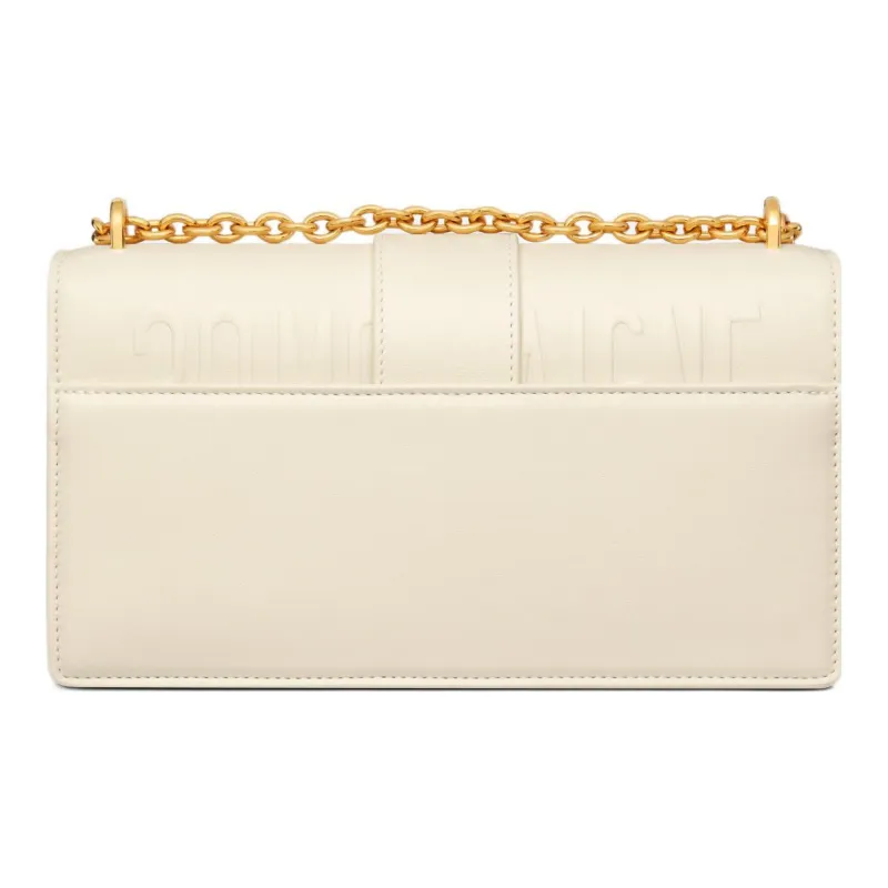 DIOR 30 Montaigne Smooth Cow Leather Handheld Shoulder Bag Crossbody Bag Small Size Women's Milk White-2