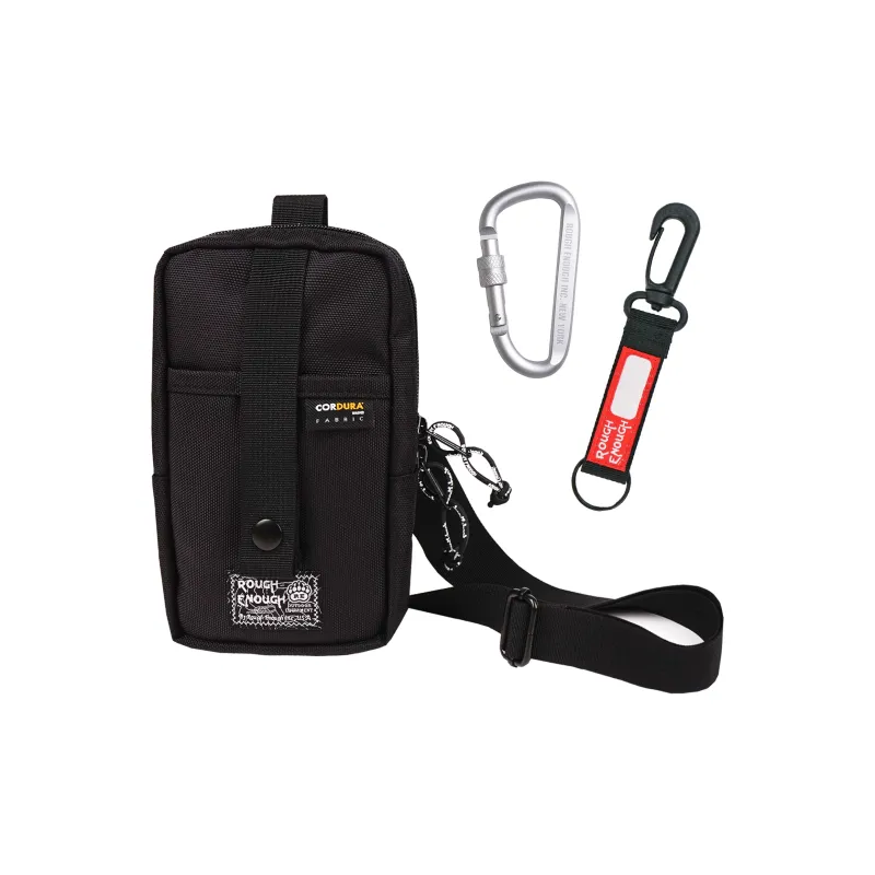 Rough Enough Polyamide Cell Phone Pouch Storage Bag Shoulder Bag Crossbody Bag Medium Size Black-0
