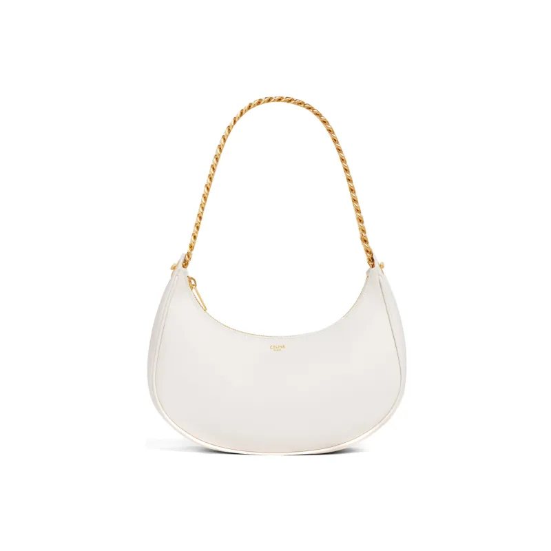 CELINE AVA Smooth Cow Leather Handbag Shoulder Bag Women's Ecru-0