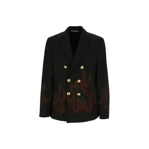 PALM ANGELS Flame-print Double-breasted Blazer