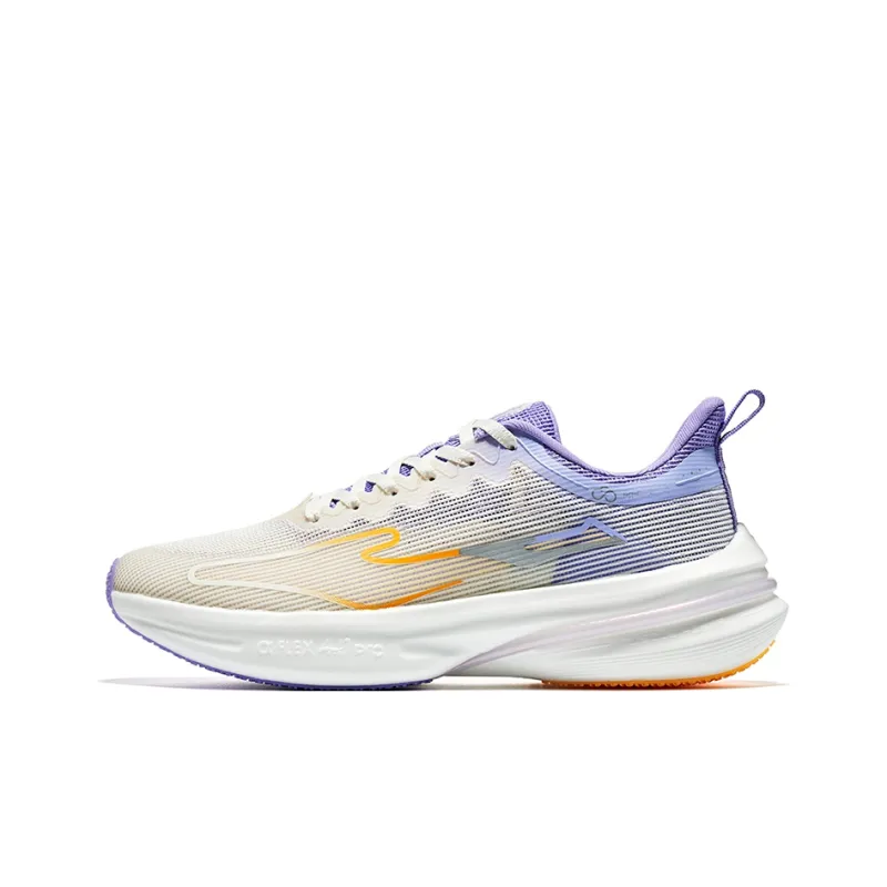 Erke Qitan 4.0 Pro Running Shoes Men Low Top Ivory White/Pop Art Purple-0