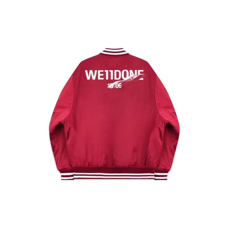 WE11DONE Baseball Jerseys Unisex Burgundy-1