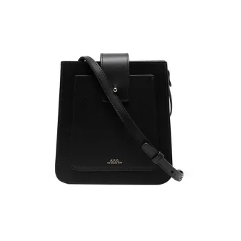 A.P.C Calfskin Shoulder Bag, Crossbody Bag Regular Women's Black
