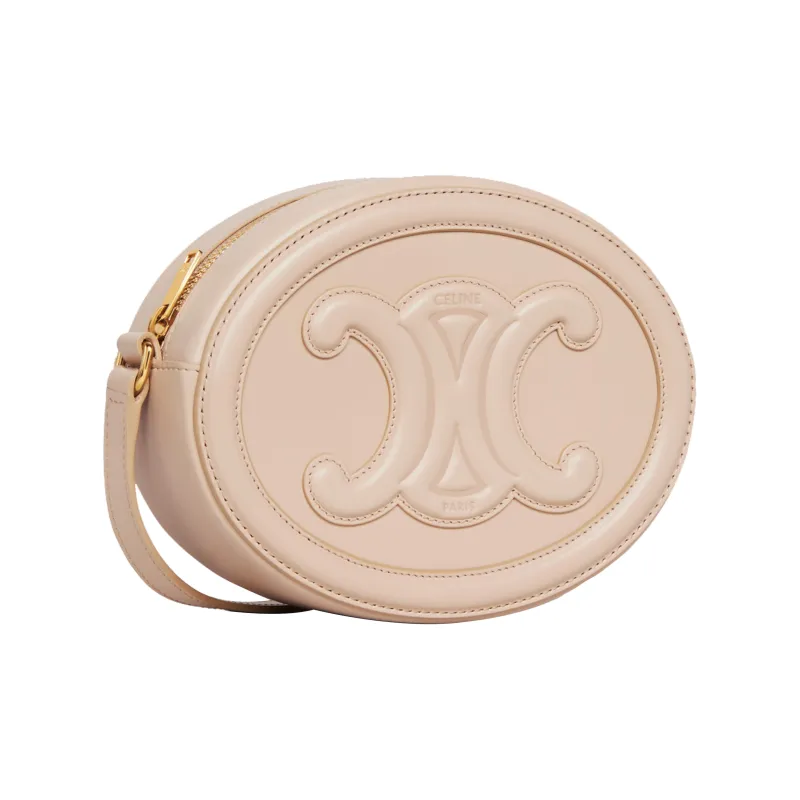 CELINE Triomphe Smooth Cow Leather Mooncake Bag, Shoulder Bag, Crossbody Bag Women's Nude-1