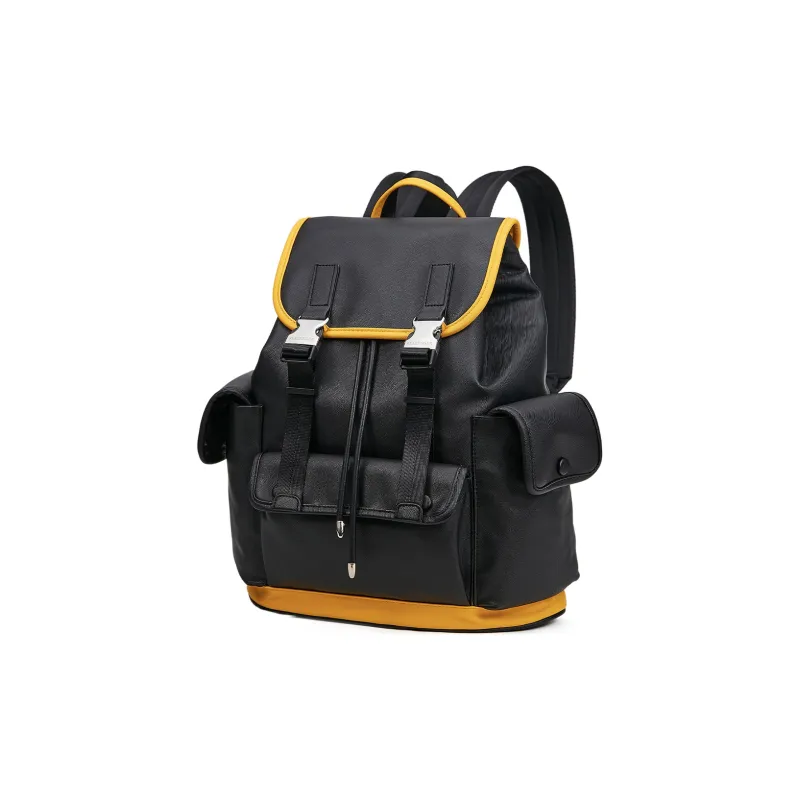 Slazenger PU Soft Leather Backpack Medium Size Unisex Black/Brown-2