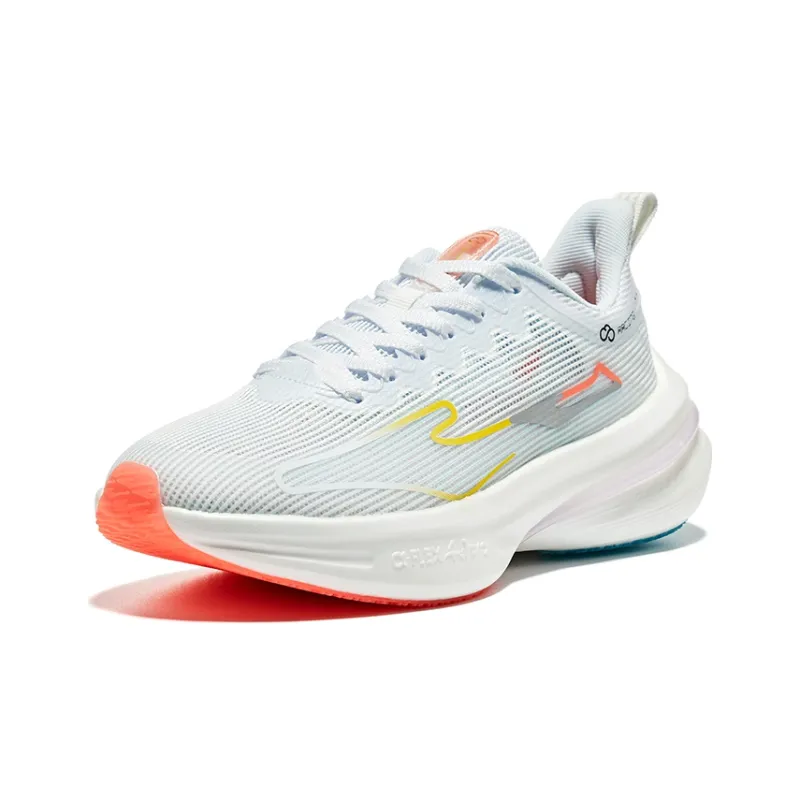 Erke Qitan 4.0 Pro Running Shoes Women's Low Top True White/Neon Orange Pink-2