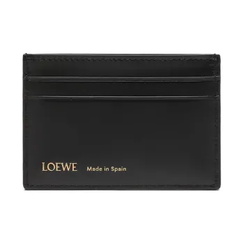 LOEWE Cow Leather Textile Card Clip Card Holder Women's Navy Black