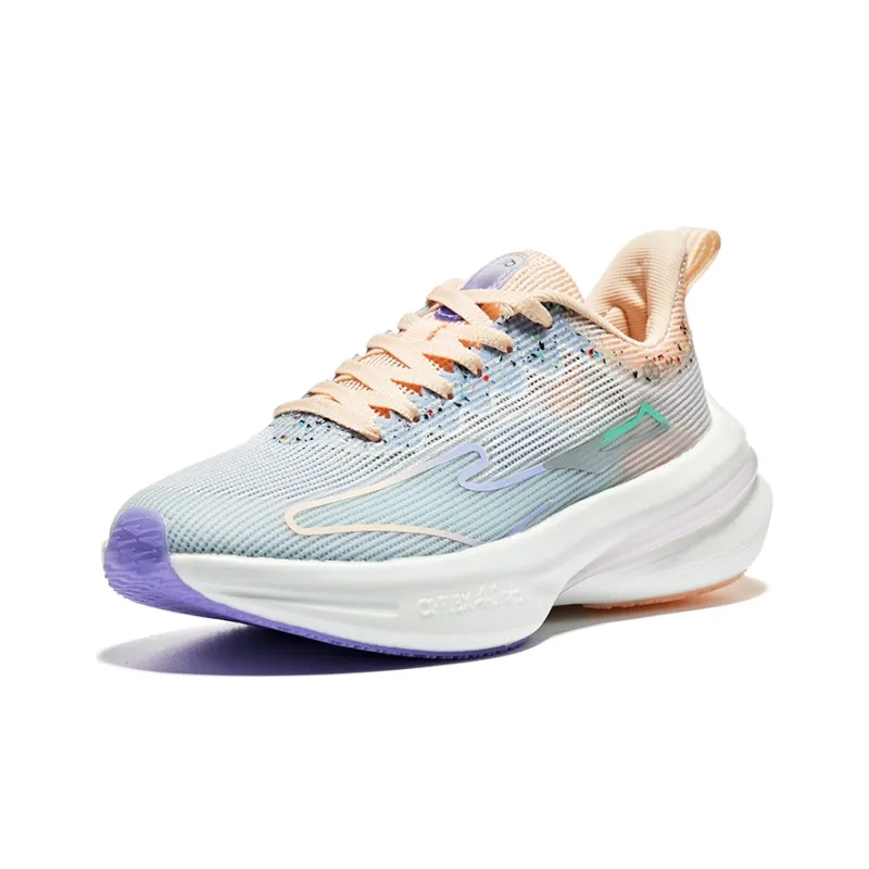 Erke Qitan 4.0 Pro Support Low Top Running Shoes Women's Blue Fluorescent Nude-2
