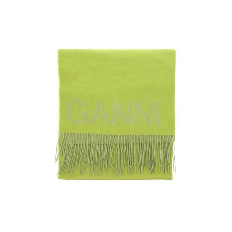 GANNI Knit Scarves Women's Green-2