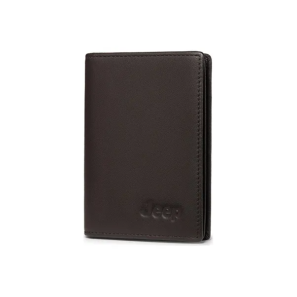 Jeep Genuine Leather Card Holder Small Size Men's Coffee-4