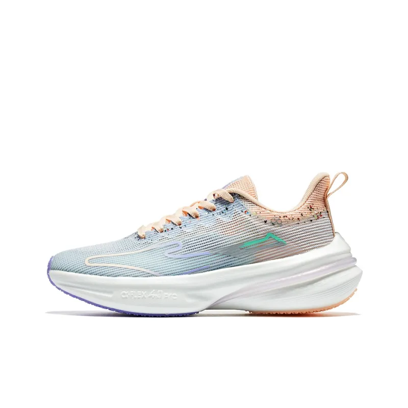 Erke Qitan 4.0 Pro Support Low Top Running Shoes Women's Blue Fluorescent Nude-0